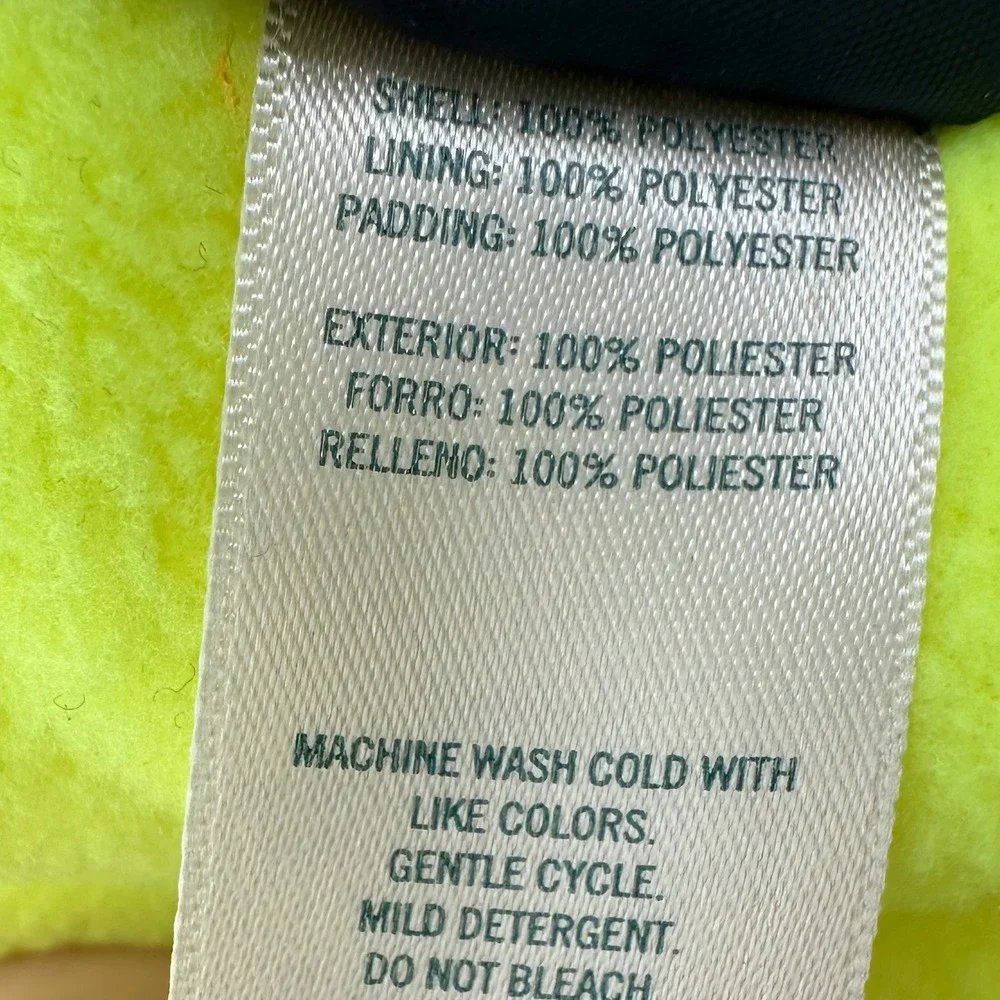 OshKosh B'gosh‎ Navy Blue Neon Yellow Trim Hooded Winter Jacket Kids 24M